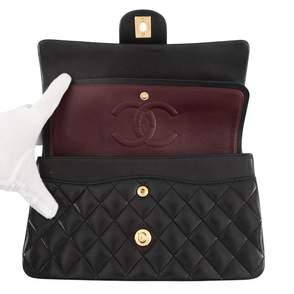 シャネル チェーンショルダーバッグ マトラッセ25 ココマーク ラムスキン ダブルチェーン A01112 CHANEL