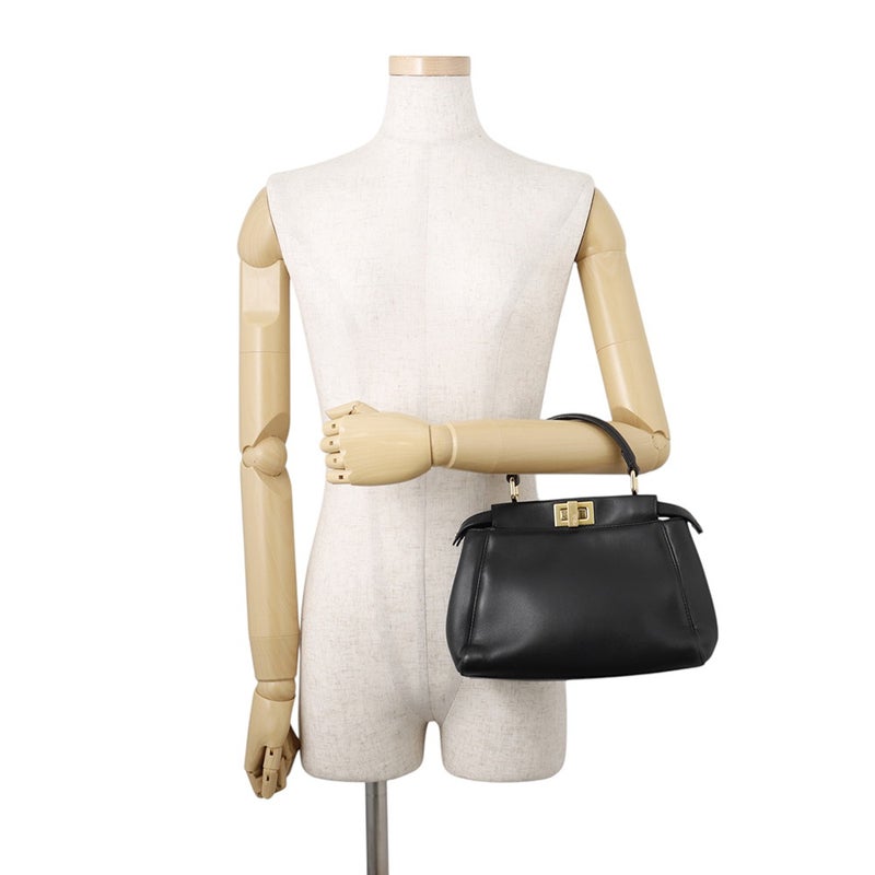 フェンディ ハンドバッグ ピーカブー ミニ  レザー 8BN244 FENDI 2wayショルダーバッグ 黒