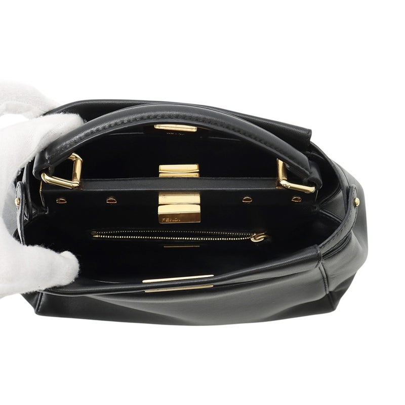 フェンディ ハンドバッグ ピーカブー ミニ  レザー 8BN244 FENDI 2wayショルダーバッグ 黒