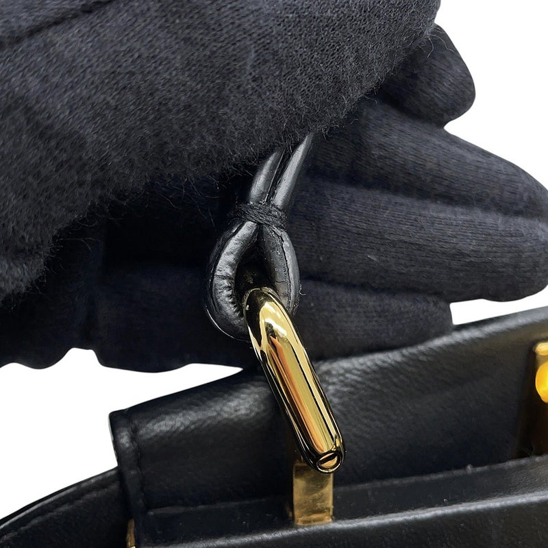 フェンディ ハンドバッグ ピーカブー ミニ  レザー 8BN244 FENDI 2wayショルダーバッグ 黒