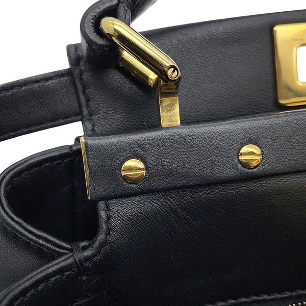 フェンディ ハンドバッグ ピーカブー ミニ  レザー 8BN244 FENDI 2wayショルダーバッグ 黒