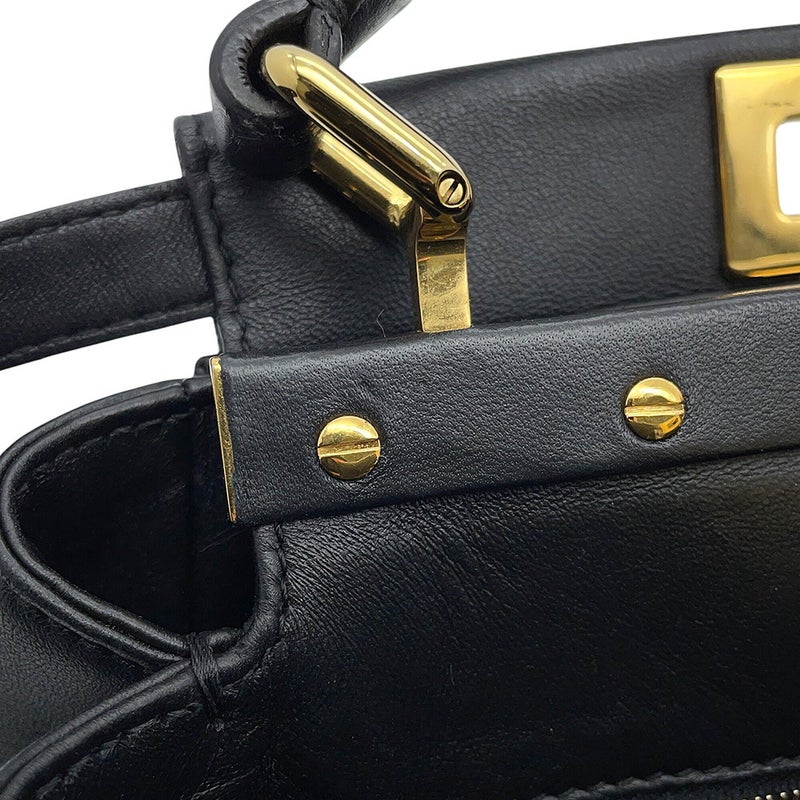 フェンディ ハンドバッグ ピーカブー ミニ  レザー 8BN244 FENDI 2wayショルダーバッグ 黒