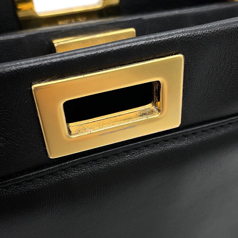 フェンディ ハンドバッグ ピーカブー ミニ  レザー 8BN244 FENDI 2wayショルダーバッグ 黒