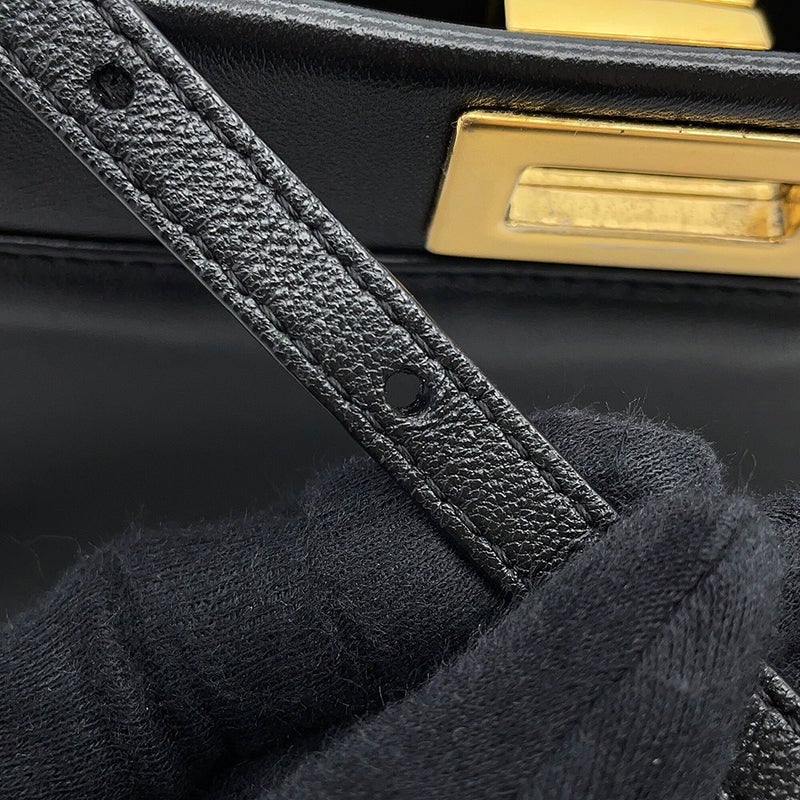フェンディ ハンドバッグ ピーカブー ミニ  レザー 8BN244 FENDI 2wayショルダーバッグ 黒
