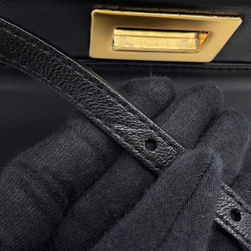 フェンディ ハンドバッグ ピーカブー ミニ  レザー 8BN244 FENDI 2wayショルダーバッグ 黒