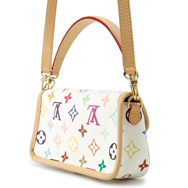 ルイヴィトン ハンドバッグ モノグラム・マルチカラー LV × TM ナノ・ディアヌ M14194 ヴィトン バッグ 2way 白 ホワイト 村上隆