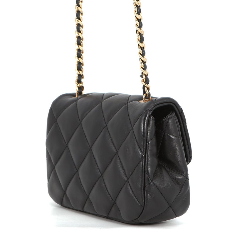 シャネル チェーンショルダーバッグ マトラッセ ココマーク ラムスキン AS3473 CHANEL フラップ バッグ 黒