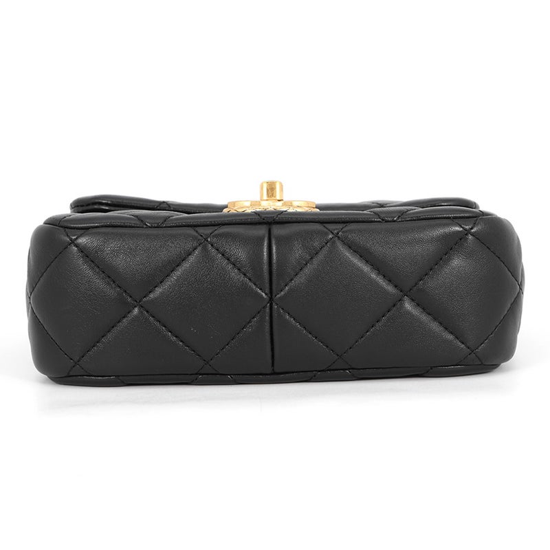 シャネル チェーンショルダーバッグ マトラッセ ココマーク ラムスキン AS3473 CHANEL フラップ バッグ 黒