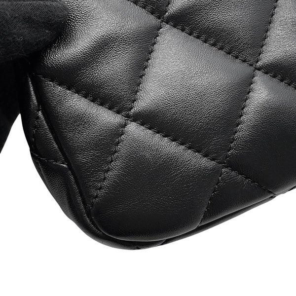 シャネル チェーンショルダーバッグ マトラッセ ココマーク ラムスキン AS3473 CHANEL フラップ バッグ 黒