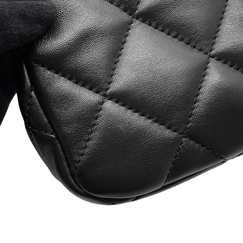 シャネル チェーンショルダーバッグ マトラッセ ココマーク ラムスキン AS3473 CHANEL フラップ バッグ 黒