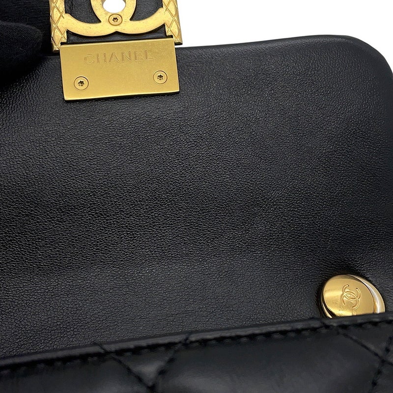 シャネル チェーンショルダーバッグ マトラッセ ココマーク ラムスキン AS3473 CHANEL フラップ バッグ 黒