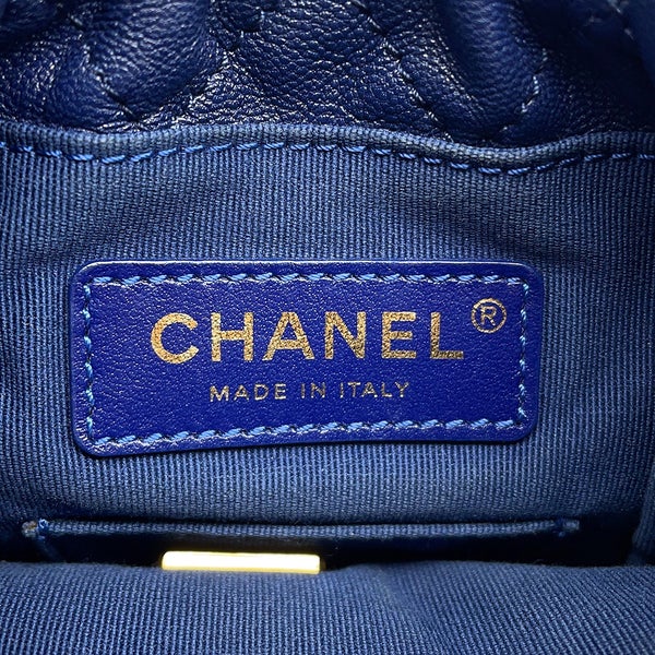 シャネル チェーンショルダーバッグ ココマーク マトラッセ ドローストリング レザー/ベルベット CHANEL バッグ