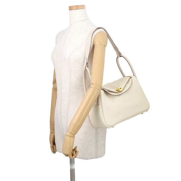 エルメス ハンドバッグ リンディ26  クレ/ゴールド金具 トリヨンクレマンス Z刻印 HERMES 2way ショルダーバッグ