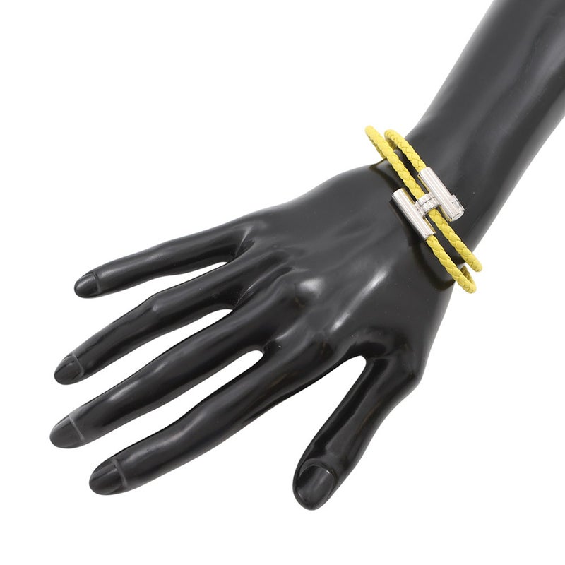 エルメス ブレスレット トゥルニ トレッセ ライム/シルバー金具 スイフト サイズT4 HERMES アクセサリー