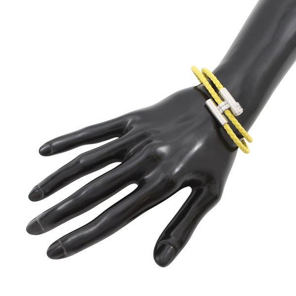 エルメス ブレスレット トゥルニ トレッセ ライム/シルバー金具 スイフト サイズT4 HERMES アクセサリー