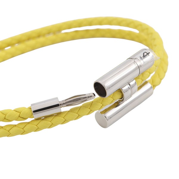 エルメス ブレスレット トゥルニ トレッセ ライム/シルバー金具 スイフト サイズT4 HERMES アクセサリー