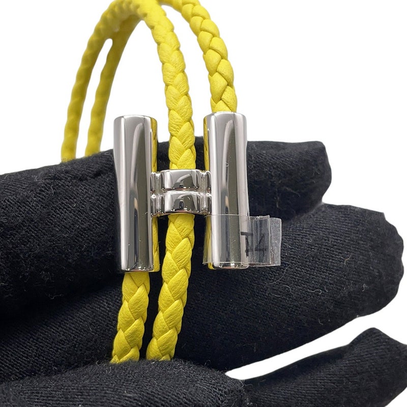 エルメス ブレスレット トゥルニ トレッセ ライム/シルバー金具 スイフト サイズT4 HERMES アクセサリー
