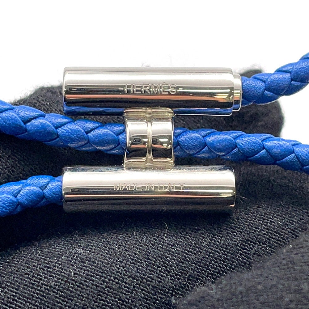 エルメス ブレスレット トゥルニ トレッセ ブルー エルメス ブレスレット トゥルニ トレッセ ブルータイ/シルバー金具