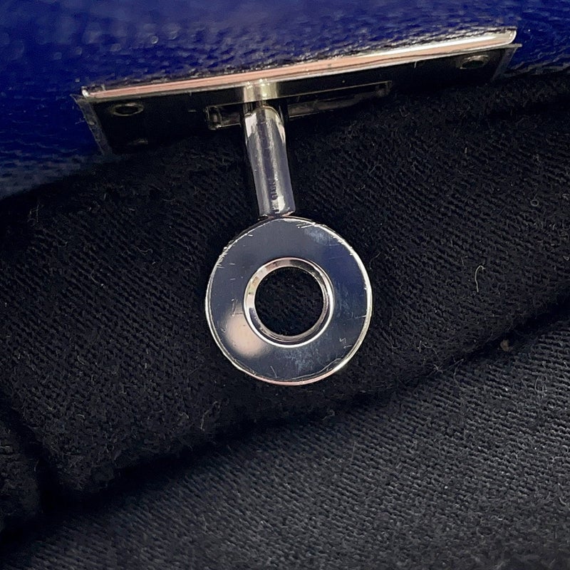エルメス 長財布 ケリーウォレット ロング ブルーエレクトリック/シルバー金具 エプソン □R刻印
