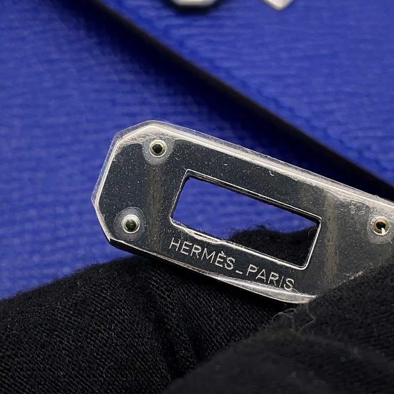 エルメス 長財布 ケリーウォレット ロング ブルーエレクトリック/シルバー金具 エプソン □R刻印