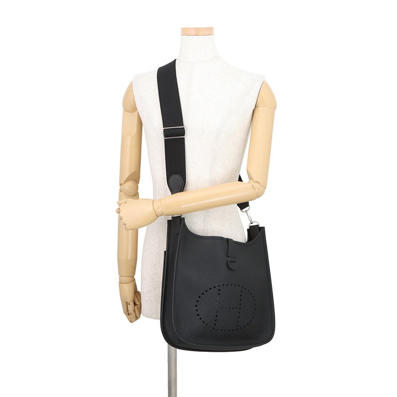 エルメス ショルダーバッグ エブリン3 PM ブラック/シルバー金具 トリヨンクレマンス K刻印 HERMES Evelyne