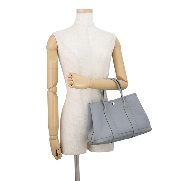 エルメス トートバッグ ガーデンパーティTPM グリパンタン/シルバー金具 トワルミリタリー/ネゴンダ G刻印 Garden Party