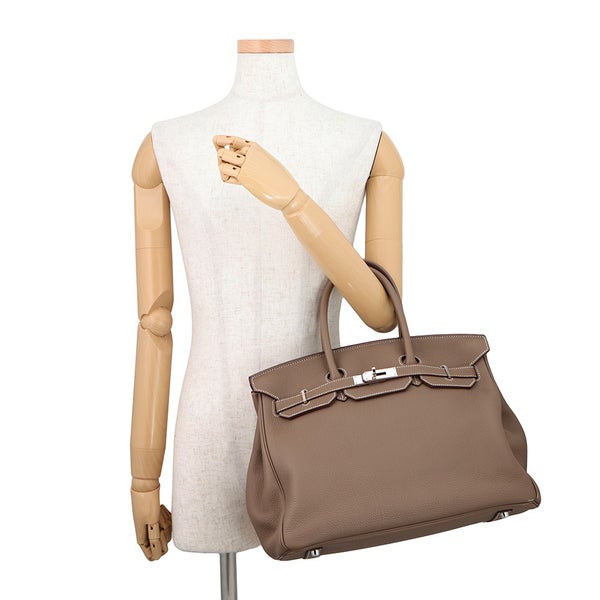 エルメス バーキン35 エトゥープ/シルバー金具 トゴ B刻印 HERMES Birkin ハンドバッグ