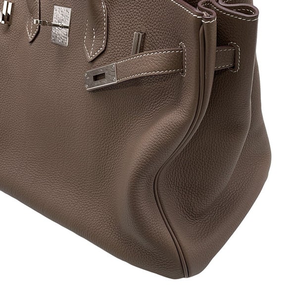 エルメス バーキン35 エトゥープ/シルバー金具 トゴ B刻印 HERMES Birkin ハンドバッグ
