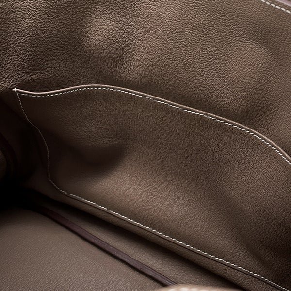 エルメス バーキン35 エトゥープ/シルバー金具 トゴ B刻印 HERMES Birkin ハンドバッグ