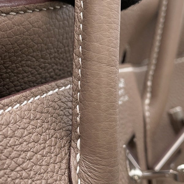 エルメス バーキン35 エトゥープ/シルバー金具 トゴ B刻印 HERMES Birkin ハンドバッグ