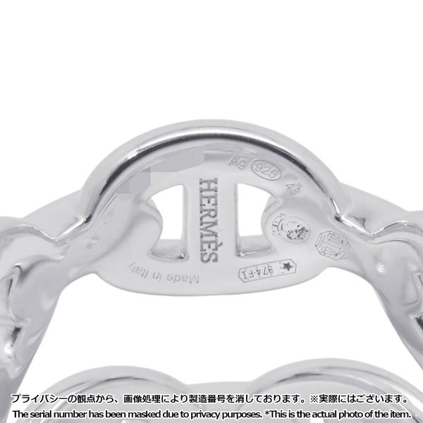 エルメス リング シェーヌダンクル アンシェネ ダブル ロウ SV925シルバー リングサイズ48 HERMES 指輪 Enchainee double row