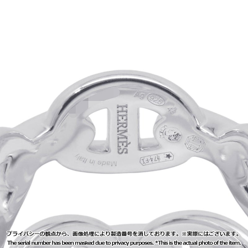 エルメス リング シェーヌダンクル アンシェネ ダブル ロウ SV925シルバー リングサイズ48 HERMES 指輪 Enchainee double row