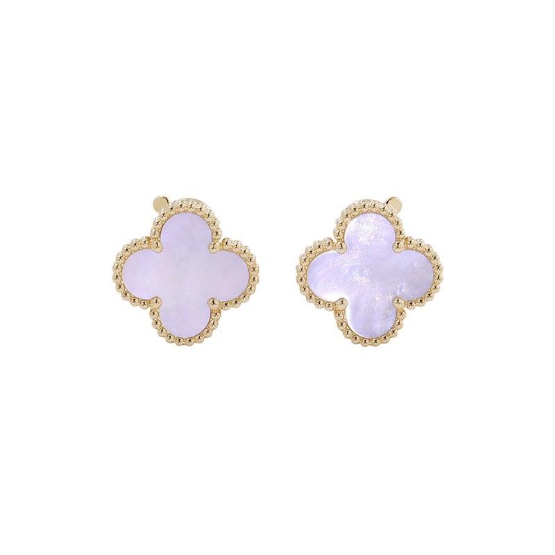 ヴァンクリーフ&アーペル ピアス ヴィンテージ アルハンブラ イヤリング マザーオブパール K18YGイエローゴールド VCARA44100