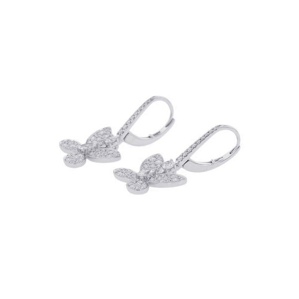 グラフ ピアス パヴェ バタフライ ミニ ダイヤモンド ドロップ イヤリング ダイヤ 計1.41ct K18WGホワイトゴールド RGE1167