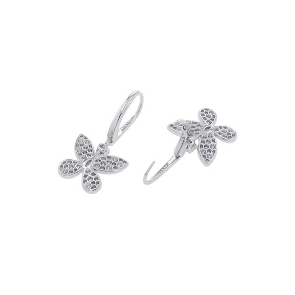 グラフ ピアス パヴェ バタフライ ミニ ダイヤモンド ドロップ イヤリング ダイヤ 計1.41ct K18WGホワイトゴールド RGE1167