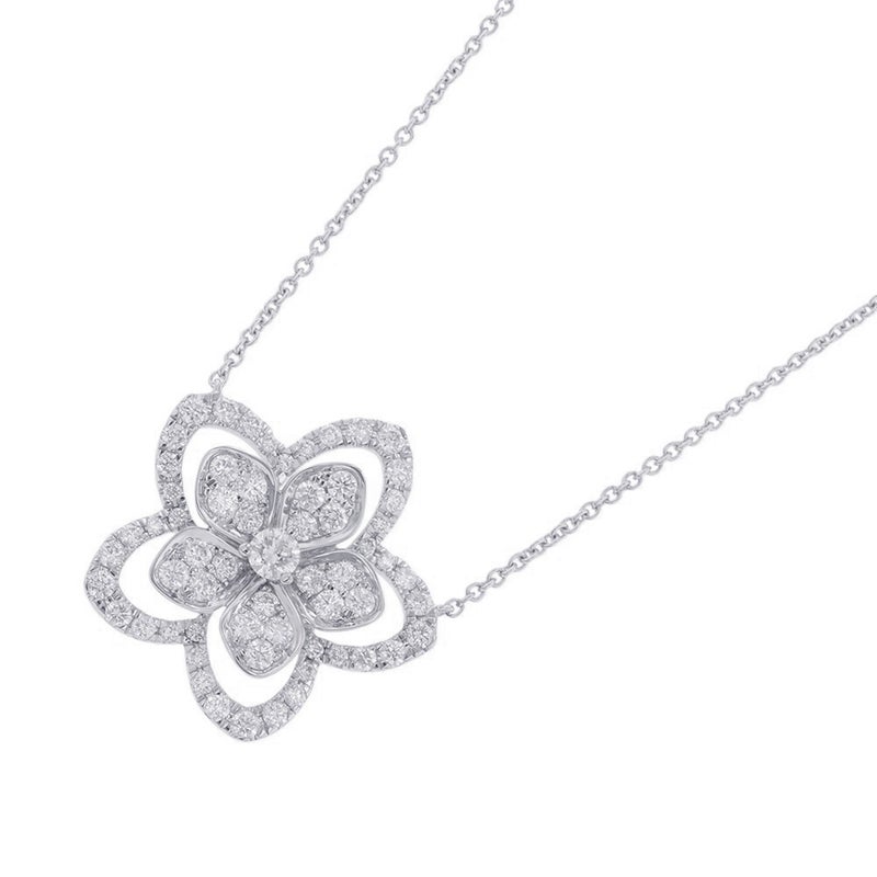 グラフ ネックレス ワイルドフラワー ラージ ダイヤモンド ペンダント ダイヤ 計0.93ct K18WGホワイトゴールド RGP774