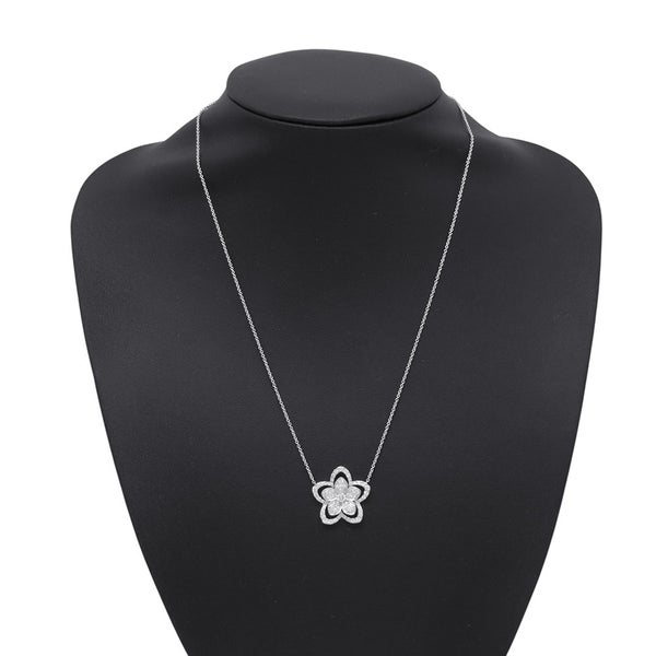 グラフ ネックレス ワイルドフラワー ラージ ダイヤモンド ペンダント ダイヤ 計0.93ct K18WGホワイトゴールド RGP774