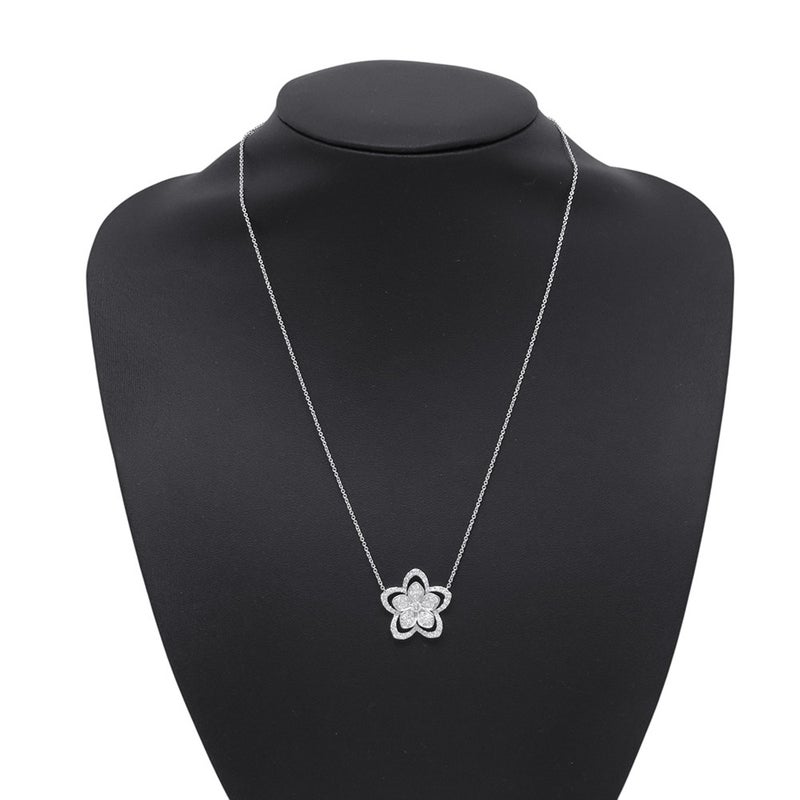 グラフ ネックレス ワイルドフラワー ラージ ダイヤモンド ペンダント ダイヤ 計0.93ct K18WGホワイトゴールド RGP774