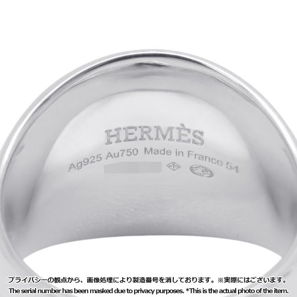 エルメス リング エクスリブリス シュヴァリエ リング SV925シルバー/K18PGピンクゴールド リングサイズ54 HERMES 指輪