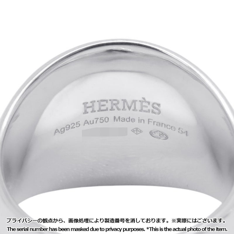 エルメス リング エクスリブリス シュヴァリエ リング SV925シルバー/K18PGピンクゴールド リングサイズ54 HERMES 指輪