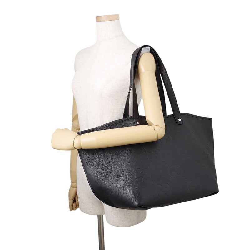 グッチ トートバッグ ジャンボGG ミディアム レザー 818771 GUCCI バッグ 黒