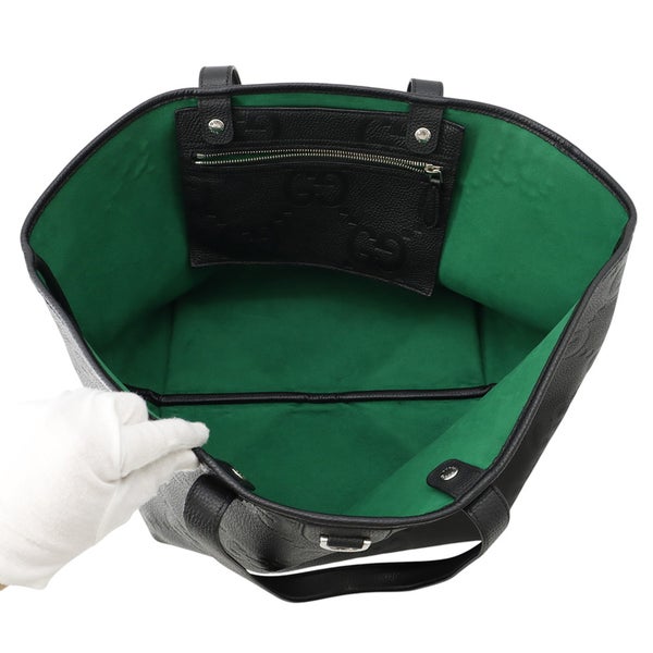 グッチ トートバッグ ジャンボGG ミディアム レザー 818771 GUCCI バッグ 黒