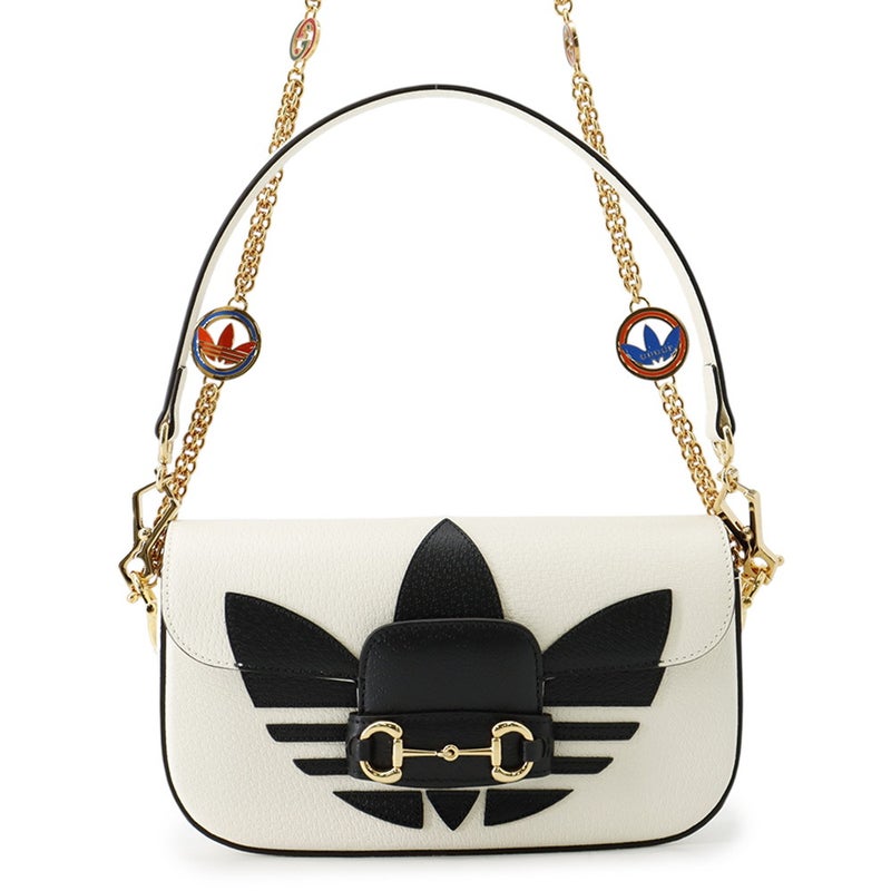 グッチ チェーンショルダーバッグ アディダスコラボ ホースビット1955 スモール 722009 GUCCI adidas 2way 白