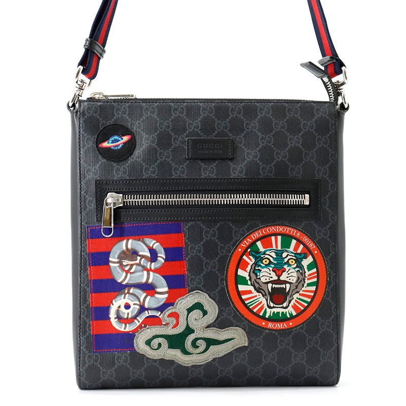 グッチ ショルダーバッグ GGスプリーム クーリエ メッセンジャーバッグ 474137 GUCCI バッグ メンズ 黒