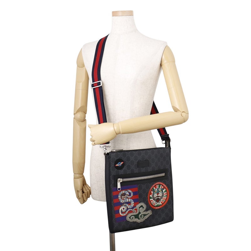 グッチ ショルダーバッグ GGスプリーム クーリエ メッセンジャーバッグ 474137 GUCCI バッグ メンズ 黒