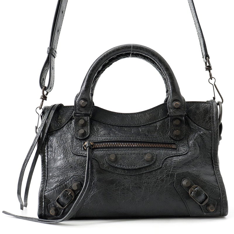 バレンシアガ ショルダーバッグ ル シティ ミニ アリーナラムスキン 806395 BALENCIAGA 2way 黒