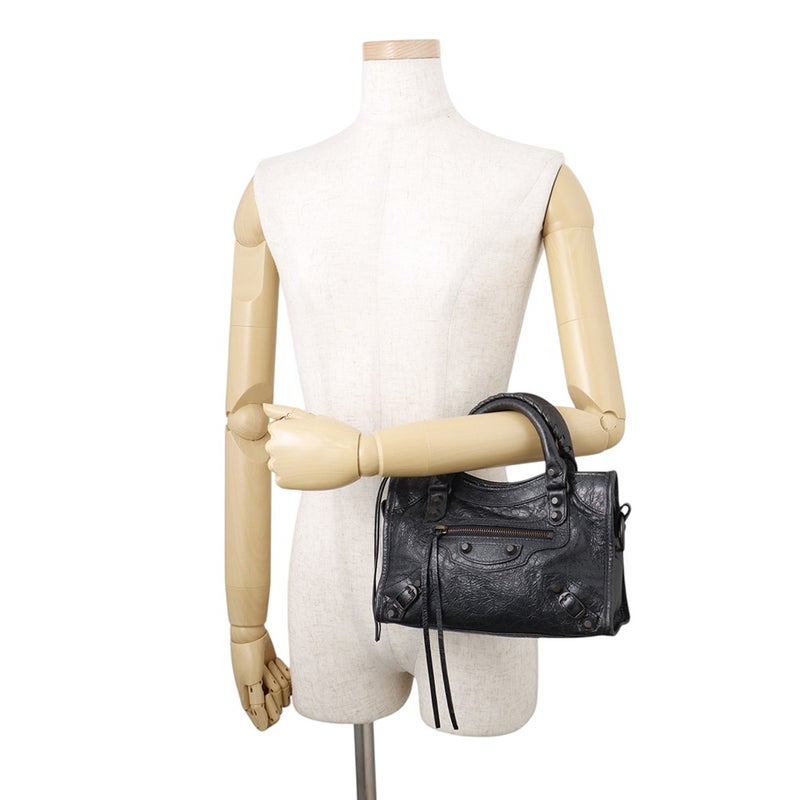 バレンシアガ ショルダーバッグ ル シティ ミニ アリーナラムスキン 806395 BALENCIAGA 2way 黒
