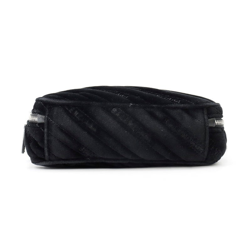 バレンシアガ チェーンショルダーバッグ BB レポーターXS ベロア 526678 BALENCIAGA 黒