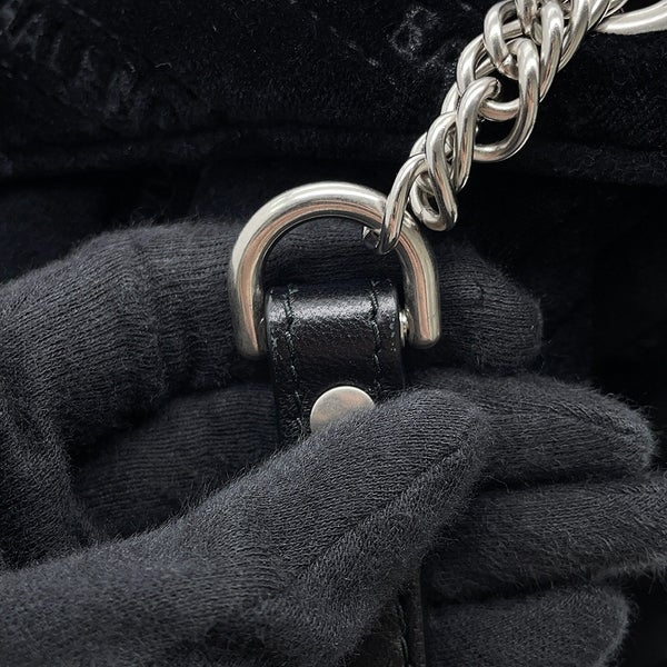 バレンシアガ チェーンショルダーバッグ BB レポーターXS ベロア 526678 BALENCIAGA 黒