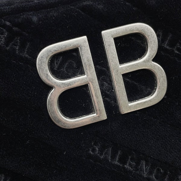 バレンシアガ チェーンショルダーバッグ BB レポーターXS ベロア 526678 BALENCIAGA 黒